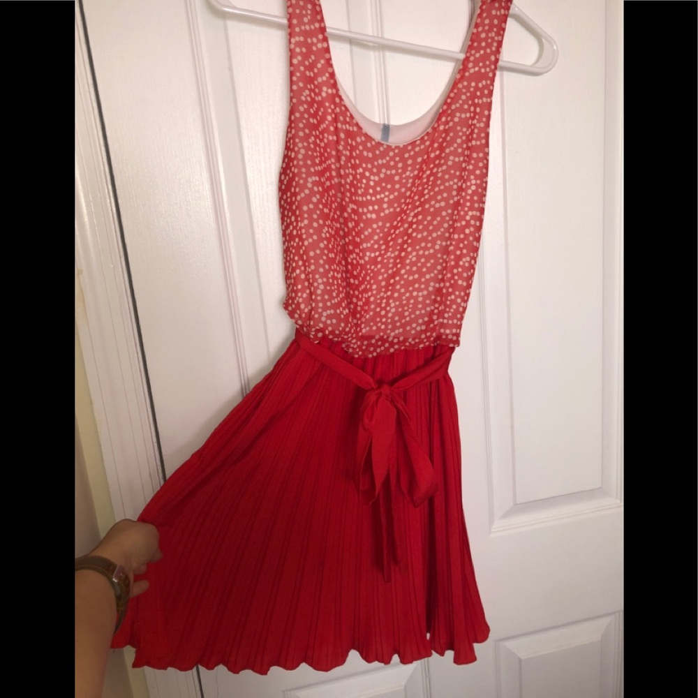 Dark pink two tone dress